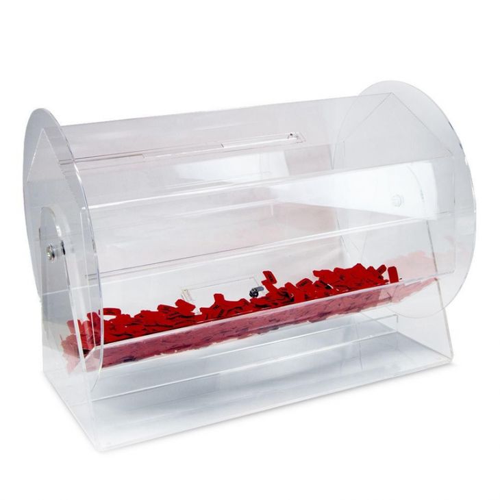 Raffle Drum: Clear Acrylic, Large, 36 in. Long x 24 in. Diameter main image